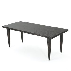 Set da Pranzo Moderno da Esterno in Rattan Marrone da 9 Pezzi, Grande 187 cm, con Tavolo e Sedie per 8 Persone, Ideale per Patio, Terrazza, Giardino e Veranda - Product Image 5