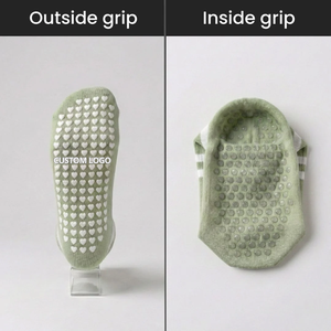 Calcetines de Pilates a Rayas con Logotipo Personalizado, Calcetines Antideslizantes y Transpirables para Mujer, Agarre Bidireccional para Yoga y Pilates - Product Image 2