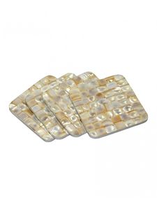 Ensemble de dessous-de-verre en nacre de luxe, faits à la main, accessoires décoratifs de table, cadeau pour mariage, fête de déménagement - Product Image 5