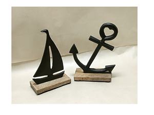 รูปสมอตกแต่งทำจากอลูมิเนียมพร้อมขาตั้งไม้สำหรับตกแต่งคริสต์มาสสำหรับตกแต่งบ้านตามเทศกาล - Product Image 4