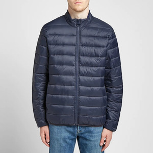Vestes matelassées coupe-vent décontractées à col montant avec logo personnalisé pour hommes, manteau d'hiver rembourré à capuche avec fermeture éclair - Product Image 2
