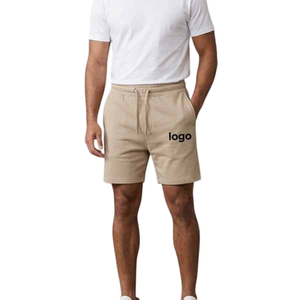 Shorts d'été décontractés pour hommes, couleur unie, tricotés, style streetwear, 100 % coton, taille élastique avec cordon de serrage, respirants, taille mi-haute, vente en gros sur mesure - Product Image 2