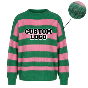 Cardigan Sorority surdimensionné à col en V, motif lettres, en acrylique doux, style vintage preppy, pull grec tricoté pour femme, idéal pour l'hiver - Product Image 1