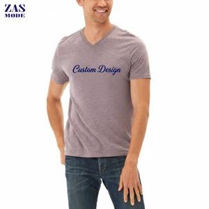 <b>Men's</b> Summer Cotton V-Neck T-<b>Shirt</b> Wholesale Slim Fit Jersey Breathable Digital Print Short Sleeve Plain Knitted Fabric Quick - Product Image 1