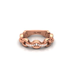 Anillo de Plata Sólida con Gema Curva, Bañado en Oro, con Micro Pavé, Anillo de Compromiso, Característica Distintiva, Aporte Espléndido - Product Image 4