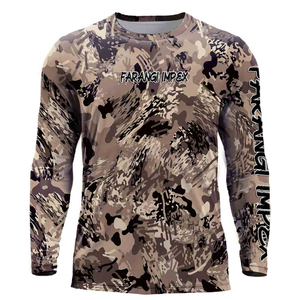 เสื้อตกปลาแบบสั่งทำพิเศษ สีน้ำเงินลายแตก แห้งเร็ว ป้องกันแสงแดด UPF 50 เสื้อผ้าสำหรับการผจญภัยตกปลาแซลมอนคิง ผลิตในแคนาดา - Product Image 3
