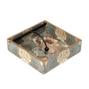 Boîte à mouchoirs en bois imprimée style bohème, durable et écologique, élégant organiseur de table pour salon, chambre et salle de bain - Product Image 1
