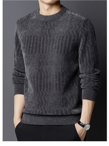 Suéter de Moda para Hombre, Cálido para Invierno, Estilo Casual, Manga Larga, Mezcla de Algodón y Acrílico Suave, Tejido Transpirable y Cómodo - Product Image 3
