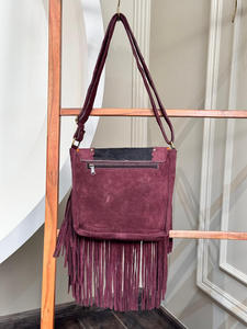 Bolso con flecos de piel de vaca Real, bolso bandolera de piedra, múltiples usos, bohemio, gitano, Vintage, flecos, borlas, bolsos elegantes para mujer - Product Image 5