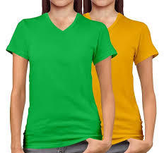 Camiseta de algodón premium para mujer, corte ajustado, cuello en V, suave, transpirable, manga corta, lisa, básica, de verano, a la moda. - Product Image 3