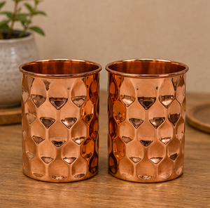 Gobelets martelés en cuivre, style vintage, écologiques, vaisselle de qualité supérieure pour la maison, extérieur métallique orné d'un fini traditionnel fait main. - Product Image 5