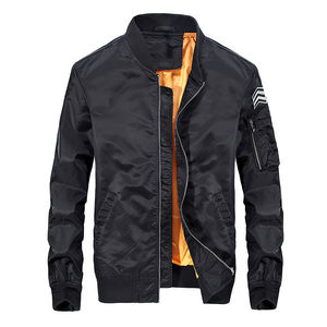 Blouson bomber homme sur mesure avec fermeture éclair, coupe-vent uni, col baseball, qualité supérieure à prix abordable, fabrication OEM de qualité. - Product Image 1