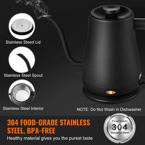 Bollitore Elettrico a Collo d'Oca da 1L, 1200W, Riscaldamento Rapido, Acciaio Inossidabile 304 per Alimenti, per Caffè/Tè e Acqua Calda - Product Image 3