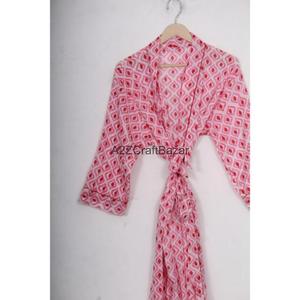 Kimono Hecho a Mano 100% Algodón, Bata de Baño para Mujer, Ropa de Dormir Abierta por Delante, Vestido de Playa - Product Image 5