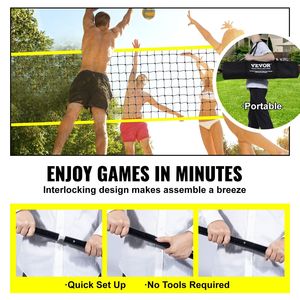 Set de Voleibol Portátil Profesional para Exteriores, Postes de Acero de Altura Ajustable con Red de PVC y Bomba para Canchas - Product Image 5