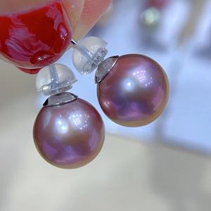 Pendientes de Perlas Mantou de Agua Dulce Qiangguang Zhuji 6A Genuinas de Alta Calidad, Diseño Simple de Uñas en Plata S925 para Mujer - Product Image 3