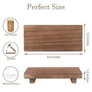 Pequeño Soporte de Madera para Bandeja, Base Decorativa Rústica para Exhibición en Cocina, Baño y Decoración del Hogar - Product Image 2