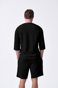 เสื้อเชิ้ตแขนสั้นผู้ชายสไตล์ลำลองถักนิตสีพื้นสำหรับฤดูร้อน คอวี ผ้าฝ้าย 100% แฟชั่นลำลองใส่ได้ทุกวันสำหรับผู้ชาย ขายส่ง - Product Image 5