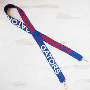 Sangle en tissu Florida Gators bleue, rouge et blanche avec texte en relief – Accessoire de sac tendance et pratique - Product Image 1