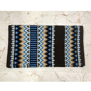 Manta de Silla de Montar de Alta Calidad al por Mayor, Almohadilla de Silla de Montar Western Azul Azteca de Lana Tejida a Mano para Equitación - Product Image 1