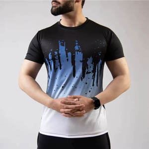 เสื้อยืดผู้ชายผ้าฝ้ายสำหรับออกกำลังกาย แขนสั้น น้ำหนักเบา ลายกาแล็กซี่ ทรงหลวม แห้งเร็ว รับผลิตแบบ OEM ODM ขายส่งจากโรงงาน - Product Image 3