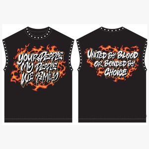 Women Sleeveless T Shirt 180 GSM Premium Cotton <b>Red</b> Graphic Print Studded Neck Custom Screen Print Logo Women's Cotton shirts - Product Image 6