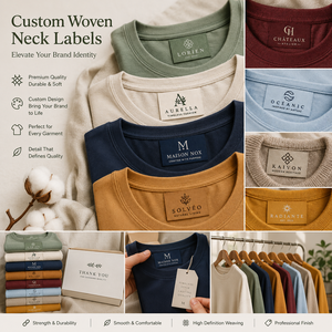 Étiquettes tissées personnalisées en damassé avec logo pour les marques de vêtements, les t-shirts, les robes et les vêtements streetwear - Product Image 4