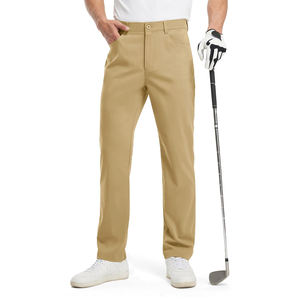 Pantalon de golf extensible dans les quatre sens pour hommes, couleur unie, avec cordon de serrage à la taille, respirant, évacuant la transpiration, pantalon de golf pour hommes - Product Image 1