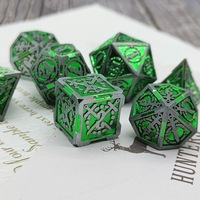 Ensemble de dés de jeu D&D personnalisés gravés avec un dragon, dés polyédriques en métal, alliage de zinc, dés en métal solide pour jeux de rôle