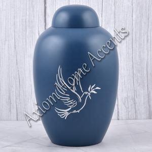 Elegant Handcrafted Aluminum Cremation Urn With <b>Beautiful</b> Floral Engravings Memorial Keepsake by Axiom Home Accents - Product Image 6