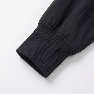 Black Hooded Crop Windbreaker — Lightweight <b>Packable</b> <b>Jacket</b> with Drawcord Hem & Subtle Logo | OEM/ODM Private Label - Product Image 3