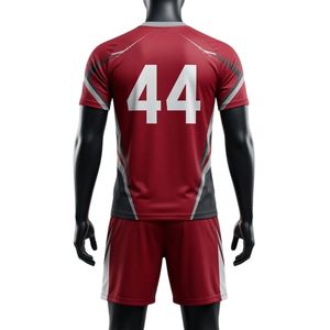 Conjunto de Uniforme de Lacrosse Sublimado Rojo y Blanco Unisex, Uniforme Deportivo Ligero de Poliéster, Ropa de Entrenamiento - Product Image 2