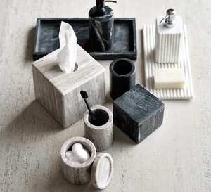 High on Demand Gray Marble <b>Bathroom</b> <b>Accessories</b> <b>Set</b> with Stainless Steel Pump Use For Home and Restaurant - Product Image 4