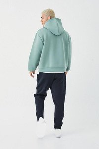 Unisex Custom Logo 100% Cotton Oversized Hooded Sweatshirt New Boxy Drop Shoulder Thick Hoodies for Men's Plain Dyed Winter - Product Image 2