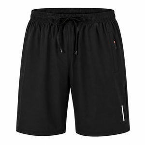 Men's Quick Dry Bermuda Shorts With Drawstring Waist And Side Pockets In Navy Gray <b>Black</b> - Product Image 4