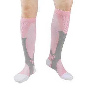 Chaussettes de compression pour hommes, antidérapantes, rose gris, tricotées, respirantes, sportives, été, coton standard - Product Image 1