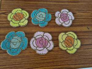 Rose Flower <b>Drink</b> <b>Coasters</b> Handmade Flower <b>Coasters</b> Pastel Bead Mug Mats Colorful Floral <b>Coasters</b> Blue Pink Yellow <b>Coasters</b> - Product Image 1