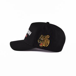Casquette de baseball noire Aung Crown à 6 panneaux, broderie tigre, unisexe, style sportif, lettres, décontractée, casquette de papa - Product Image 2