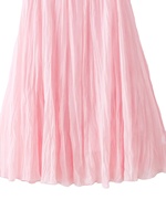 Femmes taille haute a-ligne été plissé balançoire jupe nouveau Style moyen long tailles décontracté grande taille Options en mousseline de soie tissu