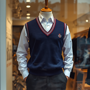 Gilet d'uniforme scolaire confortable en tricot pour étudiants avec personnalisation OEM ODM - Product Image 1