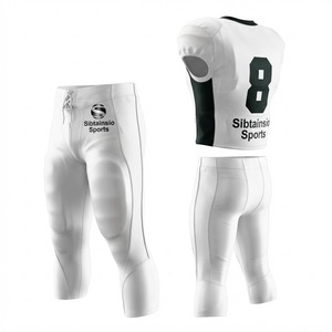 White Black Heat-Transfer Printed Football Jersey <b>Padded</b> <b>Pants</b> Set Two Color Sportswear Team Kit Personalized Unisex Adult 100% - Product Image 4