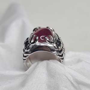Natural <b>Ruby</b> <b>Mens</b> <b>Ring</b> Alpaca Mixed Metal Scorpion Handmade Gemstone Silver <b>Ring</b> Luxury Jewelry Gift For <b>Men</b> - Product Image 5