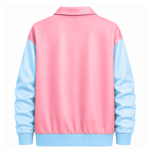 Chaqueta cortavientos personalizada Jack & Jill of America con logo bordado en azul claro y rosa, estilo casual unisex con forro de poliéster. - Product Image 3