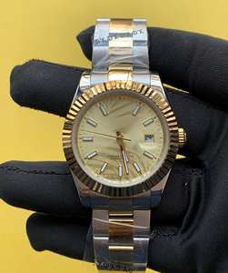 BOJ Plain R.O.L.E.X.77 Casual Fashion Gold Plated Stainless Steel Made Mechanical Automatic Movement <b>Wrist</b> <b>Watch</b> For <b>Men</b> - Product Image 1