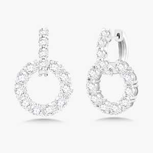 Lab Grown <b>Diamond</b> Statement Hoop <b>Earrings</b> Wholesale 14k Solid Gold Round Cut Huggie Latch Clasp Drop Unique <b>Dangles</b> Manufacturer - Product Image 3