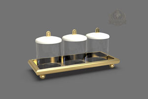 Service de Table Indien de Luxe Personnalisé pour l'Exportation – Ensemble de Vaisselle en Métal Doré, Bol de Service, Pot à Bonbons en Verre, Plateau – Écologique pour Fêtes à Domicile - Product Image 5