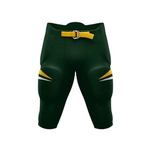 Pantalon de football rembourré vert pour homme avec motif d'aigle jaune et fermeture à boucle pour adultes, vêtements de sport toutes saisons - Product Image 6