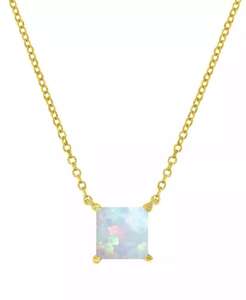 Collar con colgante de 18 "solitario de corte cuadrado de ópalo cultivado en laboratorio (5/8 CT. T. W.) | Macy's - Product Image 1