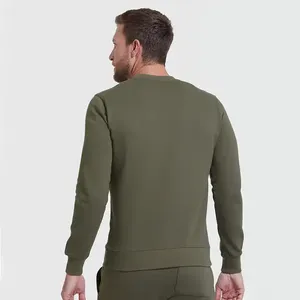 Vente en gros de hauts décontractés pour hommes en coton 100% avec logo brodé 3D personnalisé, coupe ample, doublure en polaire, col rond, manches longues, automne - Product Image 6