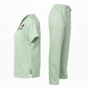 Ensemble de blouses médicales haut de gamme, tenue d'hôpital pour médecins, en tissu denim respirant, unisexe, vêtements de travail, logo personnalisé, vente en gros, approvisionnement en vrac - Product Image 4